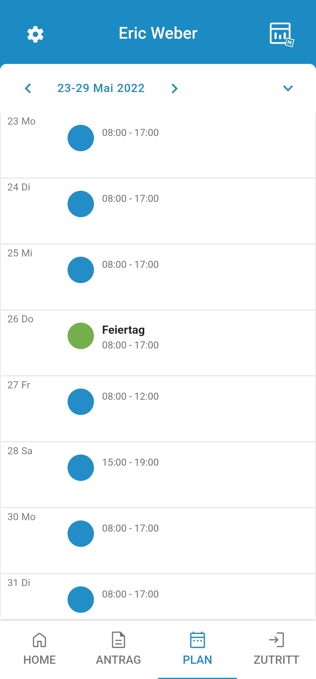 PepMApp Wochenplan